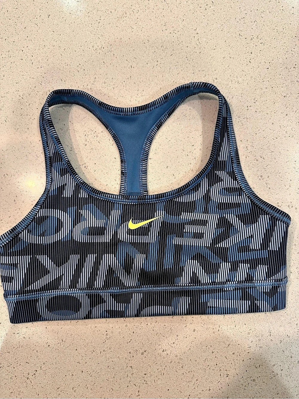 Kids Nike SP25 CVT Geometric Sports Bra in Blue & Black Small Like New